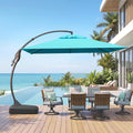Grand patio Sunbrella 10x10 FT Cantilever Umbrella with Base Included Patio Square Aluminum Offset Umbrellas for Outdoor Pool (Aruba, 10X10 FT-SUNBRELLA)