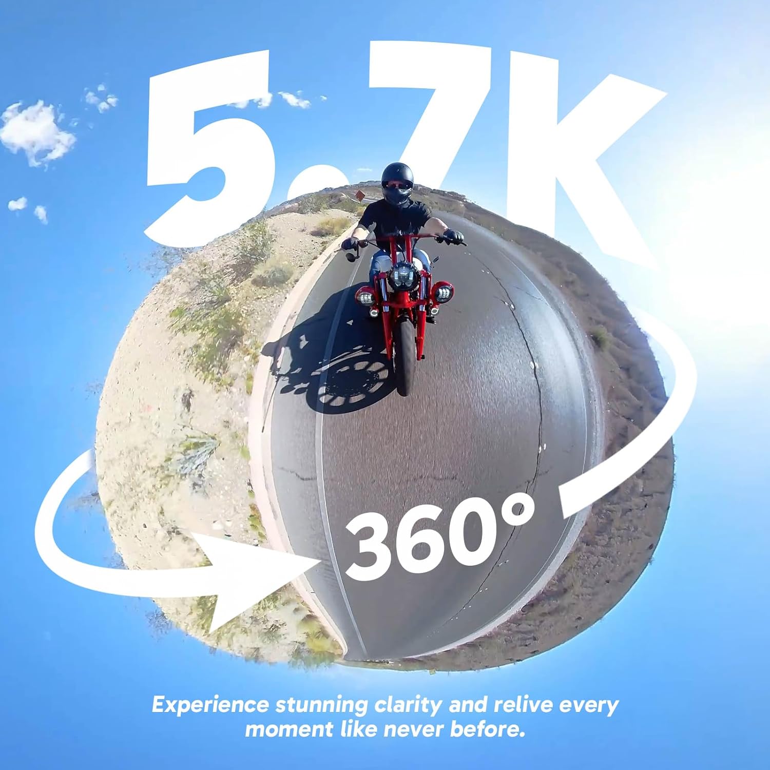 AKASO 360 Weatherproof 360 Action Camera - 5.7K 360 Video with 1/2" 48MP Sensors, 72MP 360 Photo, 360-SuperSmooth, Invisible Selfie Stick, 360° Horizon Lock, AI Tracking with 256GB MicroSD Card