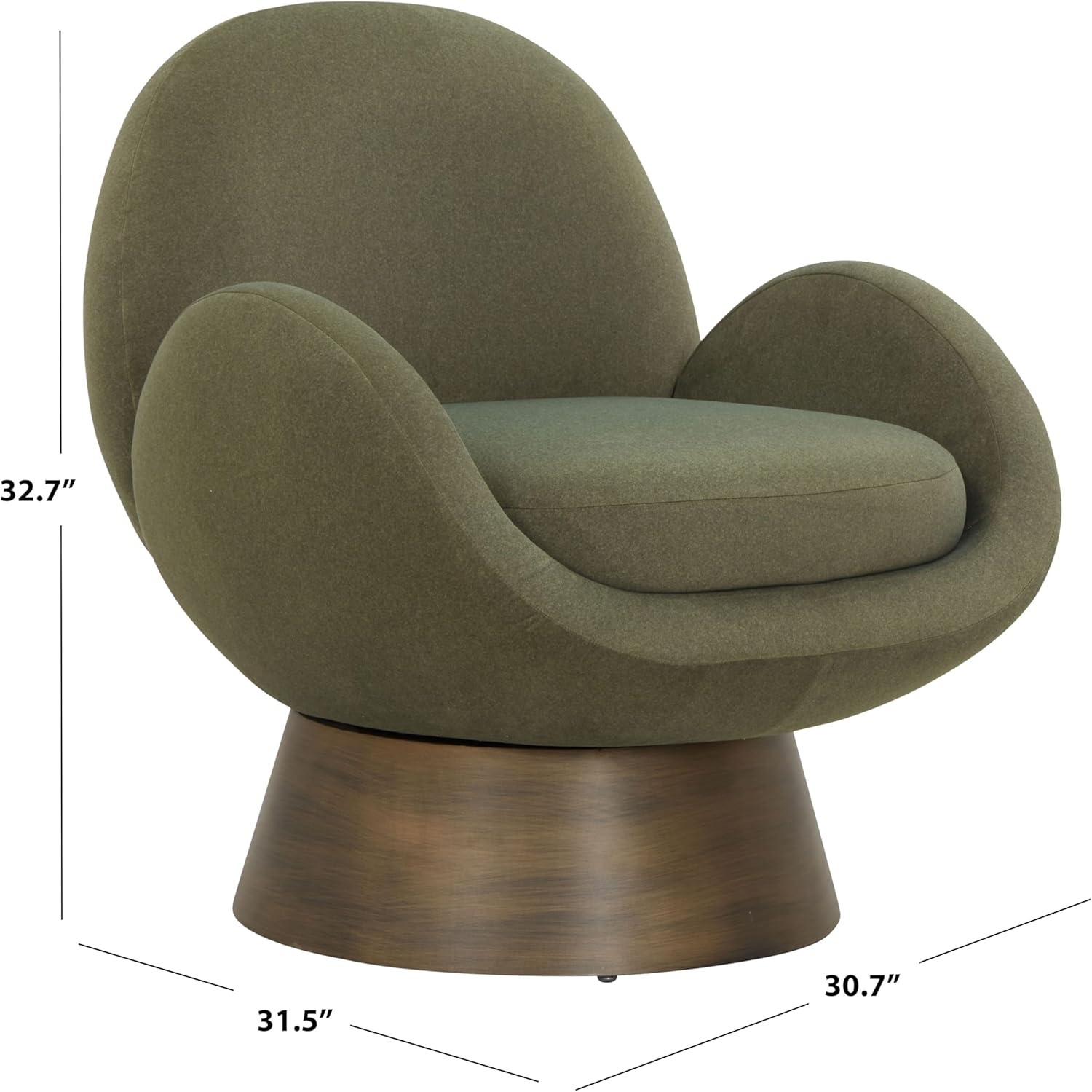 SAFAVIEH Couture Collection Paolini Olive Green & Antique Gold Metal Base Accent Chair