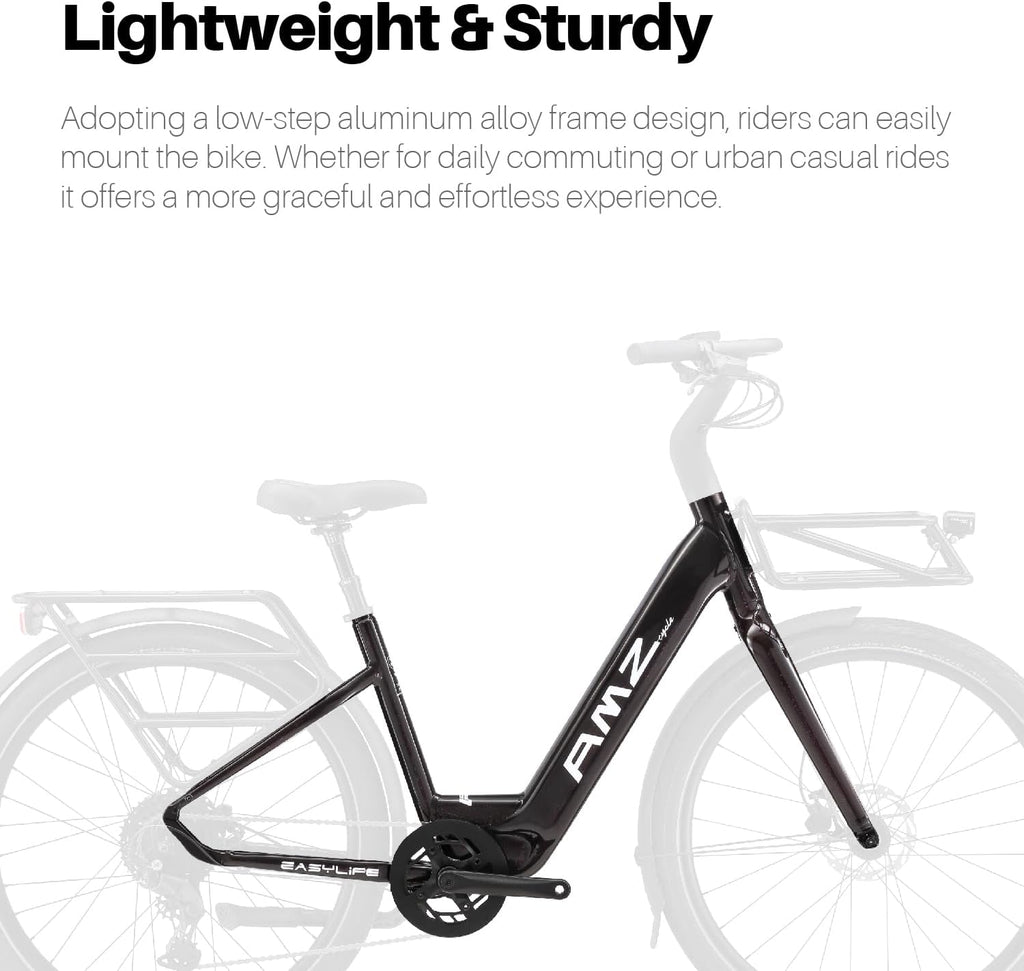 Electric Bike for Adults and Teens, Commuter City ebike with 720W Motor 48V 15Ah Removable Battery for Women, Electric Cargo Bicycle Suitable for Commuting and Shopping, FICR Internal Cable Routing