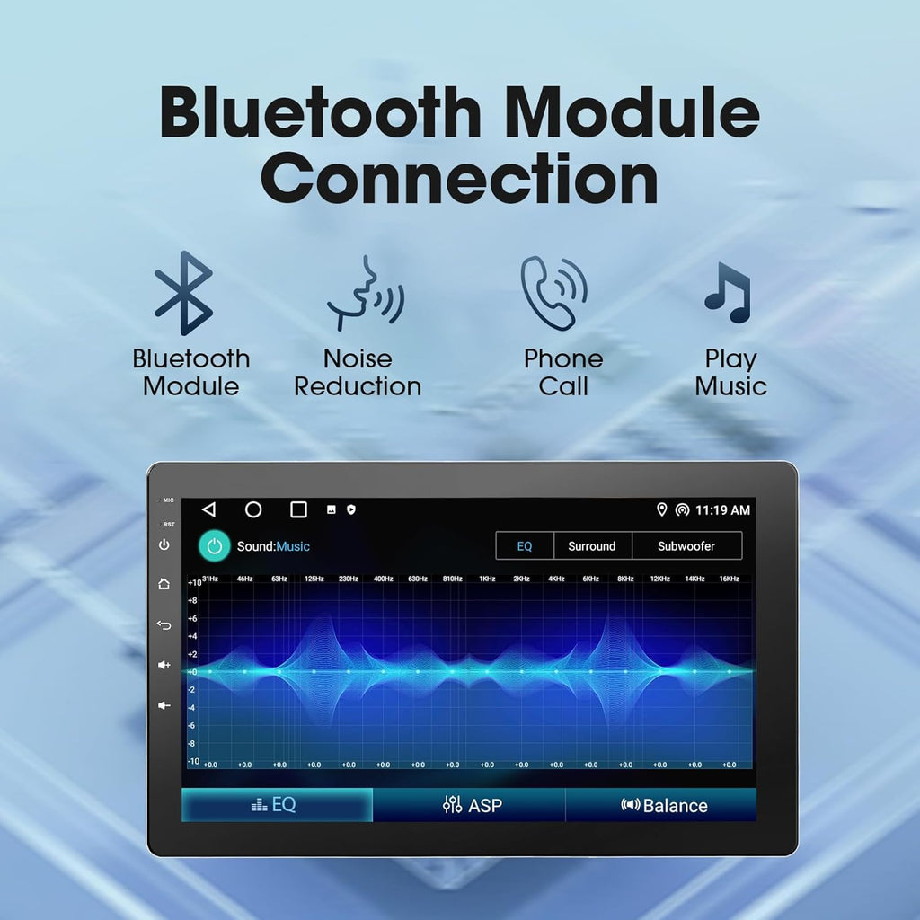 Haudio 10.1 inch Single Din Car Stereo, Rotatable Touch Screen Radio with Wireless Apple CarPlay & Android Auto, Backup Camera, Mirror Link, SWC, GPS, Voice Control, Bluetooth, WiFi