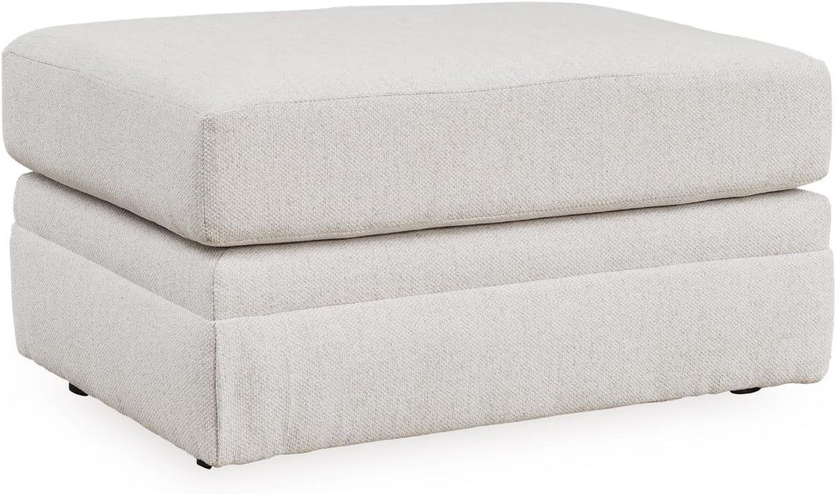 Signature Design by Ashley Maitelynn Casual Upholstered Ottoman, White