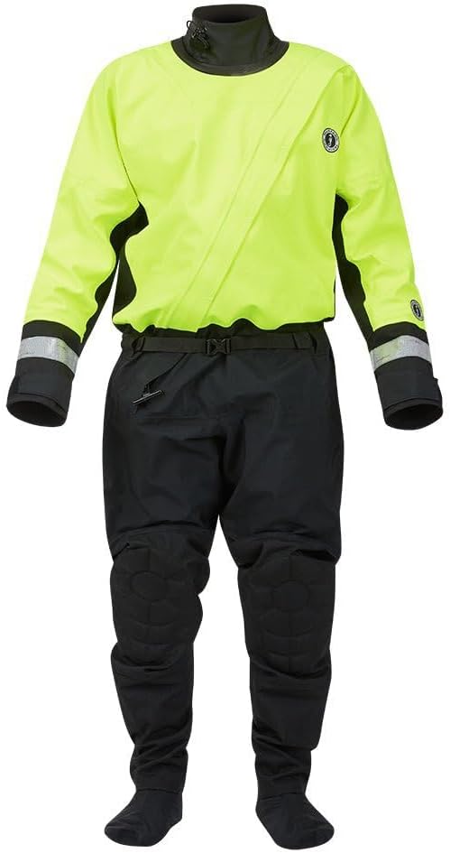 Mustang MSD576 Water Rescue Dry Suit - Fluorescent Yellow Green-Black - Large