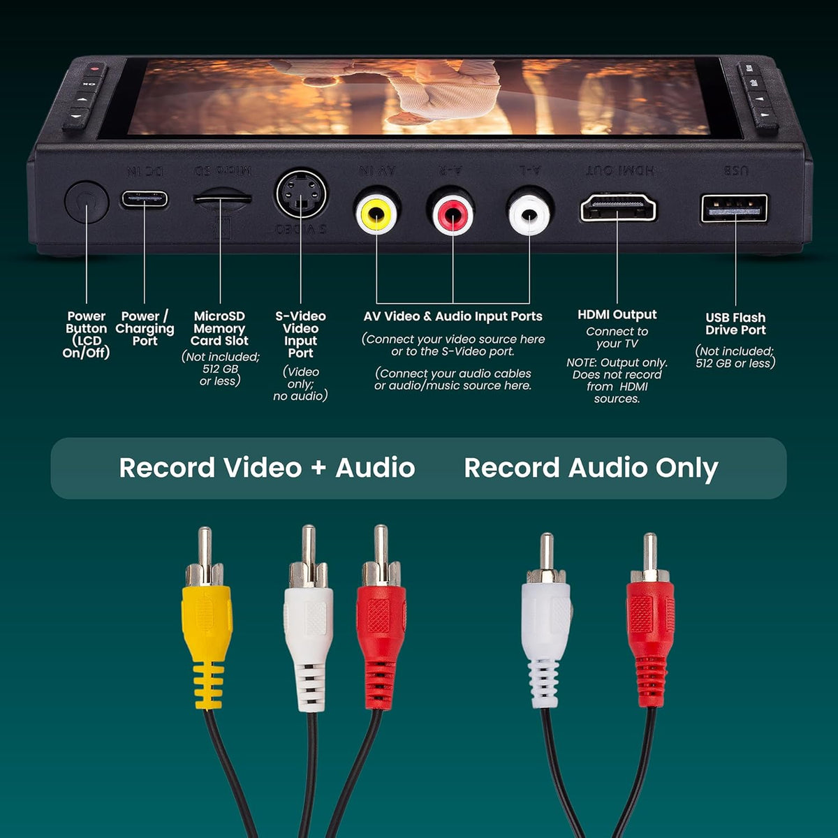 ClearClick Video to Digital Converter 3.0 (Third Generation) - Record Video & Audio from VCR's, VHS, AV, RCA, Hi8, Camcorder, DVD, Turntables, Cassette Tapes Requires Working VCR/Camcorder & Tapes