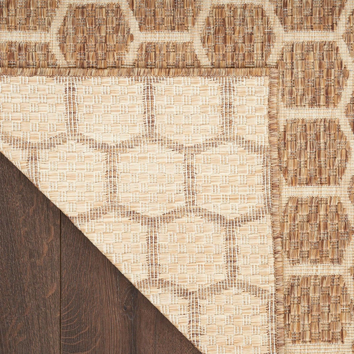 Nourison Home Reversible Indoor Outdoor Natural 9' x 12' Area Rug - Easy Clean, Non Shedding, Bed Room, Living Room, Dining Room, Kitchen (9' x 12')