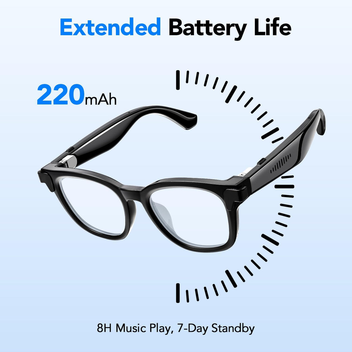 King Will AI Smart Bluetooth Glasses with 8MP Wide Angle Camera, Magnetic Flip Privacy Cover, Flexible 90° Bendable Spring Hinge, 1200P Anti-Shock Video Recording for Business Casual, Clear Lens