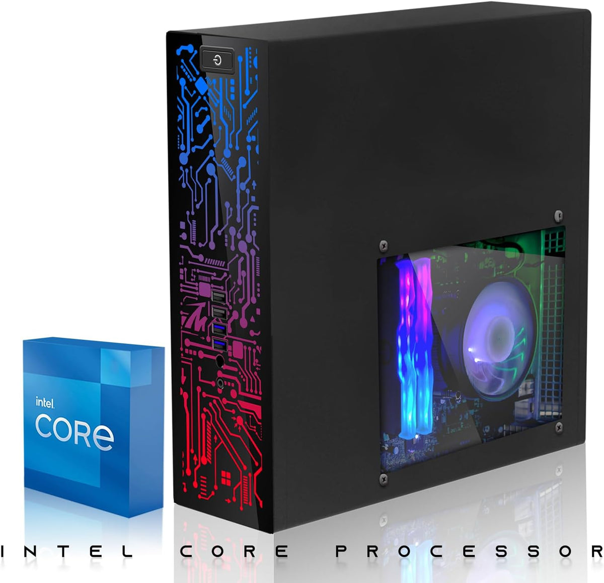 Hp Desktop Computer PC – Intel Core i5, 32GB ARGB RAM, 2TB SSD, 32 Inch Curved Monitor, RGB Keyboard with AI Copilot Key and Mouse, RGB Soundbar, Windows 11(Renewed)