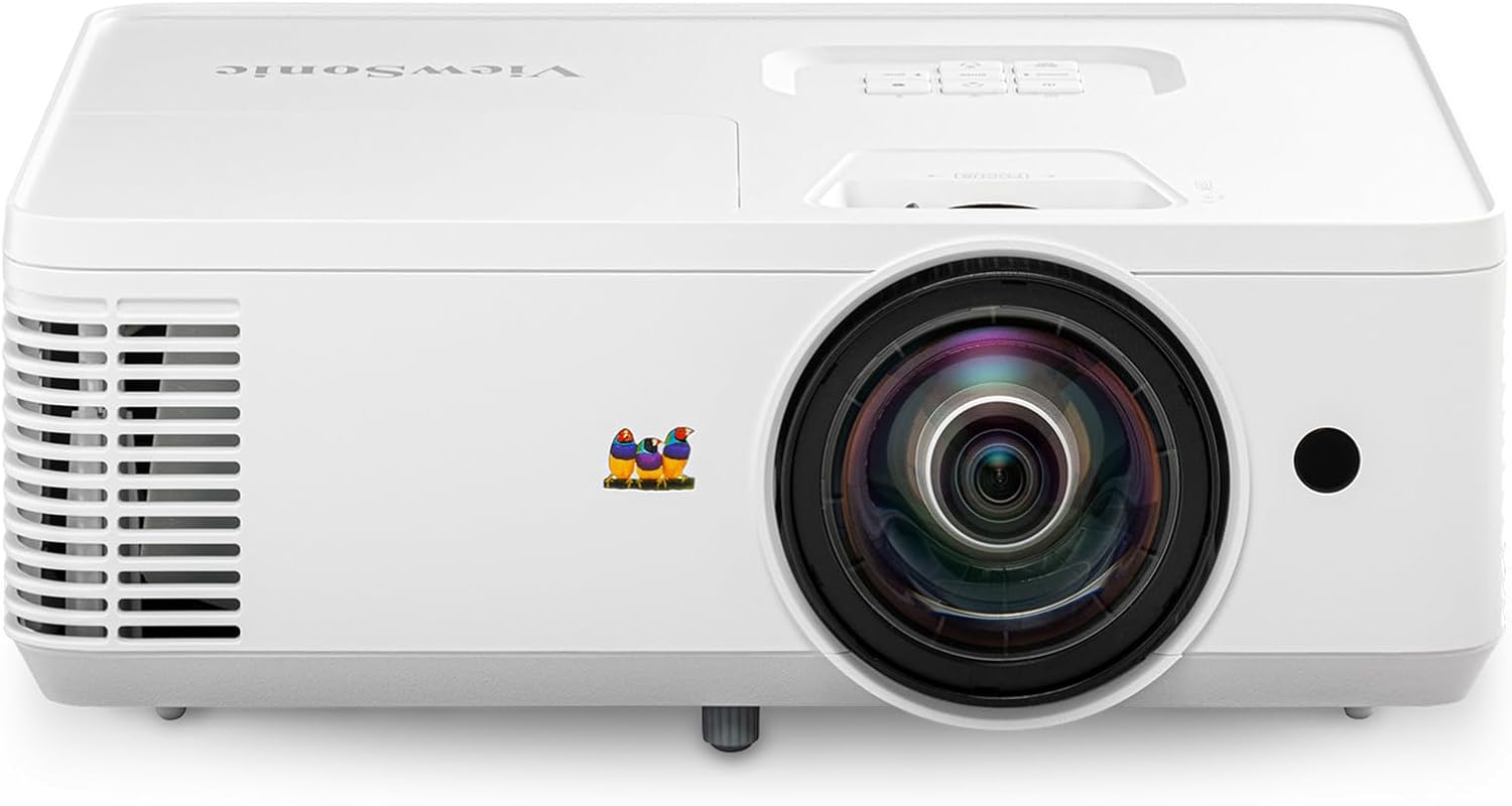 ViewSonic PS502W 4000 Lumens WXGA Short Throw Projector, High Brightness for Business and Education, Easy Widescreen Setup, Dual HDMI, and USB-A Connectivity Inputs