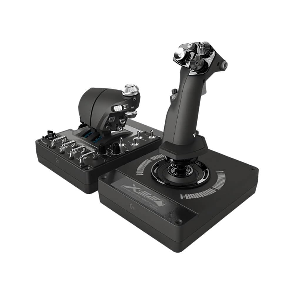 Logitech G X56 H.O.T.A.S Throttle and Joystick Flight Simulator Game Controller, 4 Spring Options, +189 Programmable Controls, RGB Lighting, 2x USB, PC - Black