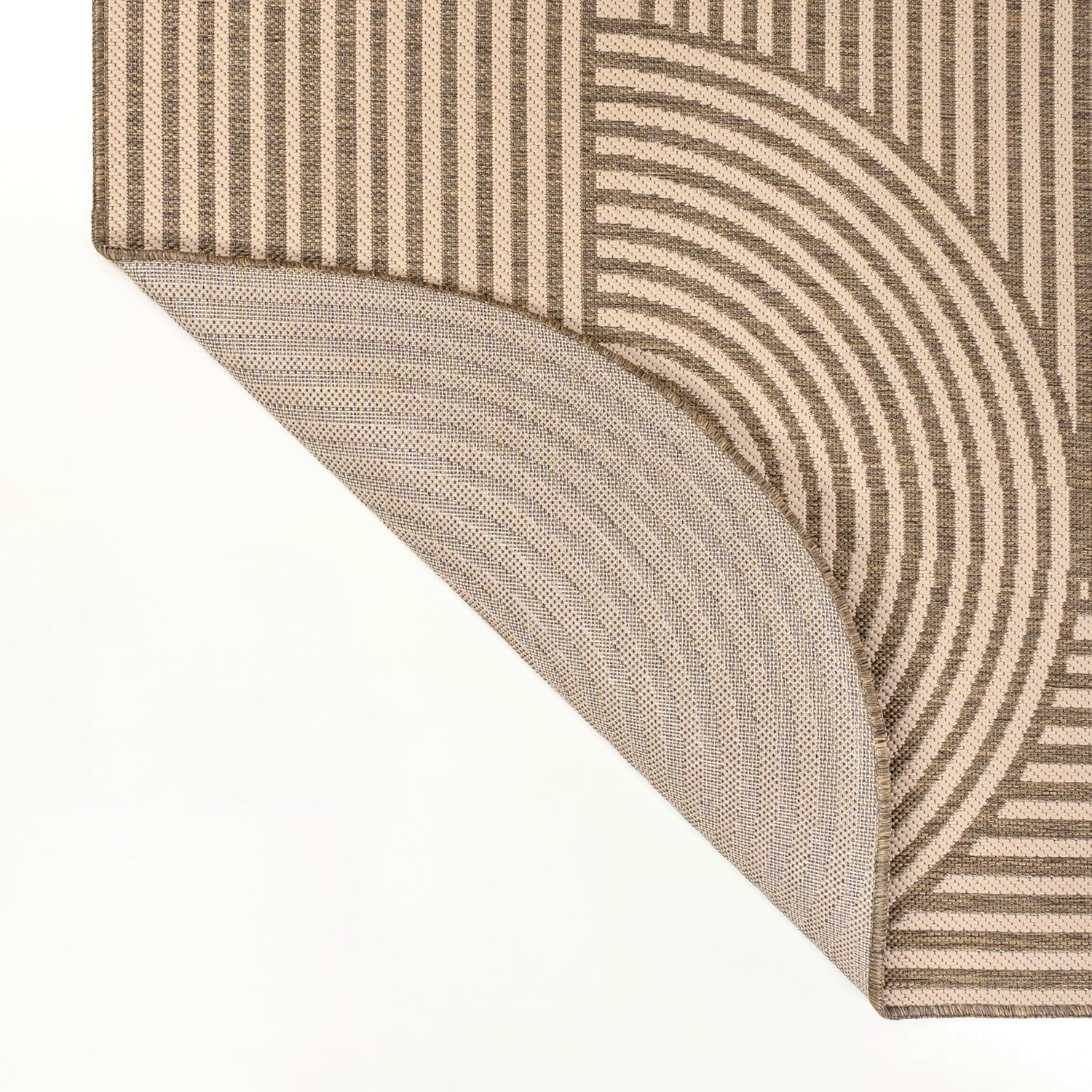 JONATHAN Y Geometric Arch Stripe Indoor Outdoor Area Rug 9X12 Beige/Brown, Margot Modern for Backyard, Patio, Porch, Easy-Cleaning, High Traffic, Pet-Friendly, Non-Shedding (SHP201A-9)
