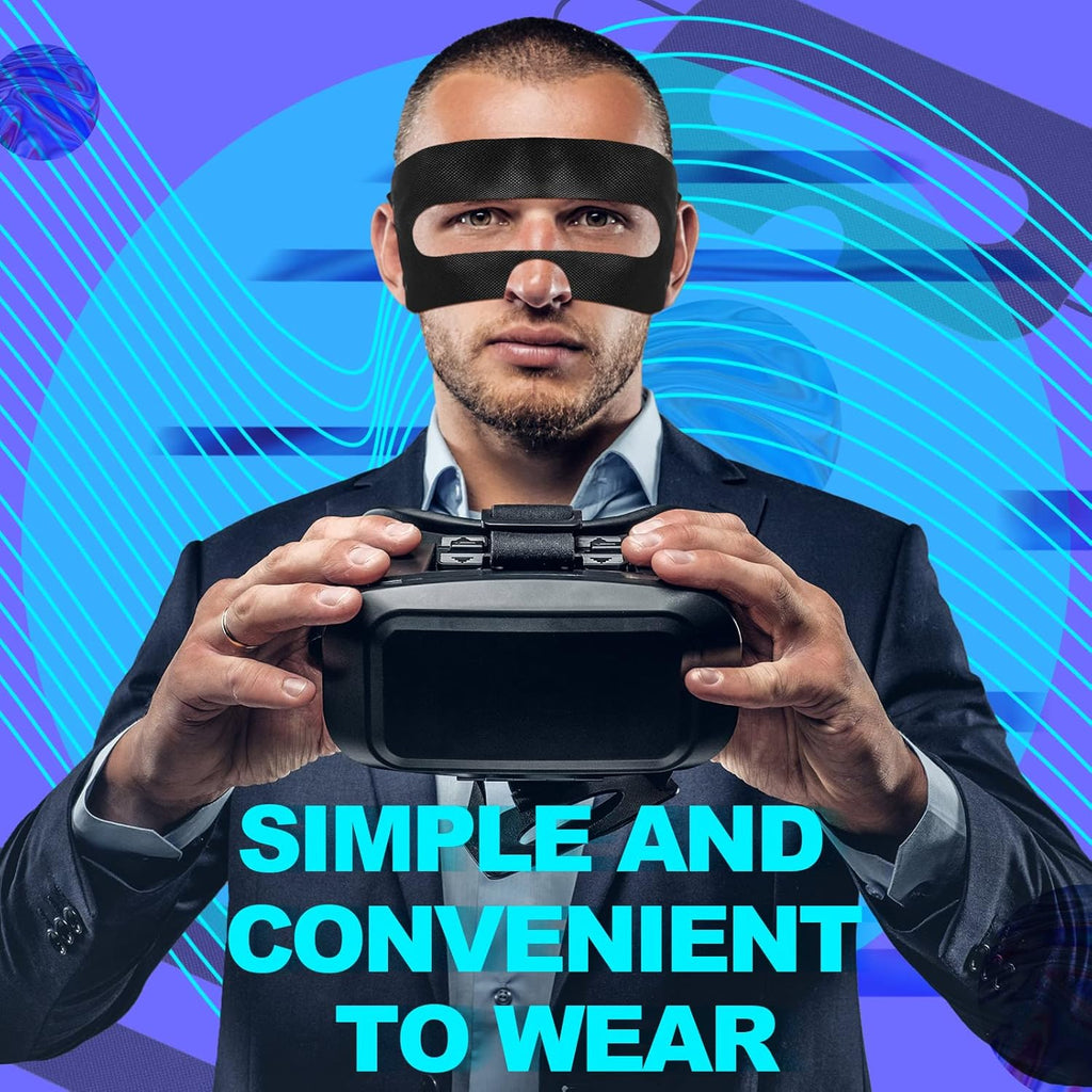 Kingdder 1000 Pcs Disposable Vr Mask Breathable Eye Mask Vr Face Cover Padding Non Woven Sanitary Cloth Universal Gear Accessories Compatible with Headsets Virtual Reality(Black)
