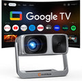 2000 ANSI Official Licensed Google TV Outdoor Projector 4K Decoding, Smart Projector with Wifi and Bluetooth, Auto Focus, Dolby Sound, Built-in Apps, HAPPRUN Indoor Home Theater with 270° Stand