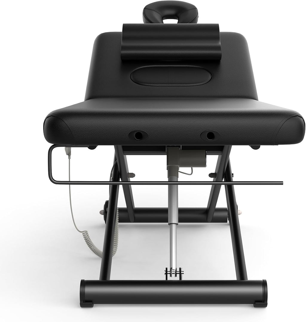 Dolonm Electric Massage Table, Heavy Duty Electric Lift and Electric Backrest 2 Motor Adjustable for Treatment/Medical Spa/Facial Bed/Beauty Bed/Massage Bed and More - 31.2 Wide x 75 Long, Black