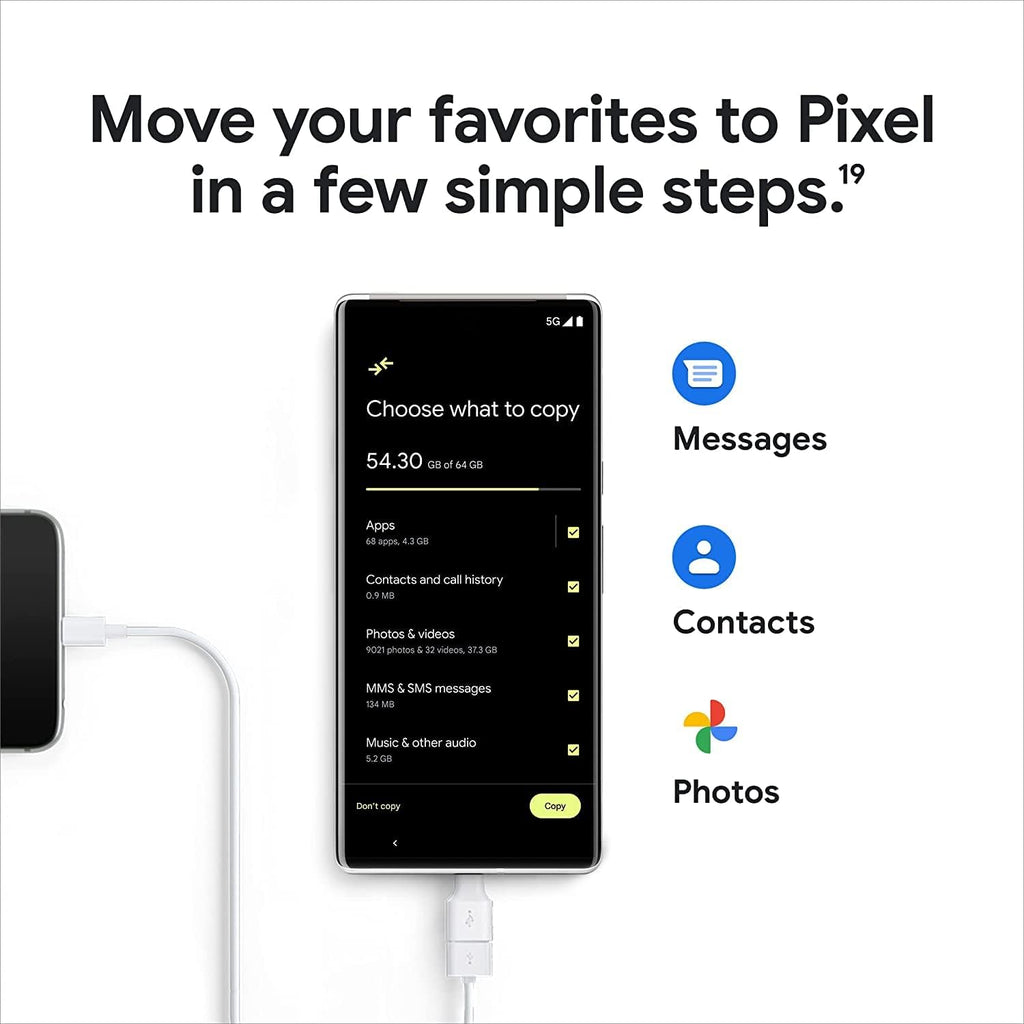 Google Pixel 6 Pro - 5G Android Phone - Unlocked Smartphone with Advanced Pixel Camera and Telephoto Lens - 256GB - Cloudy White