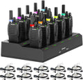 Retevis H-777 Walkie Talkies for Adults, Long Range 2 Way Radio with Earpieces, 10 Way Multi Gang Charger, Type C Rechargeable Handheld Two-Way Radios for Security School, Church(10 Pack, Black)