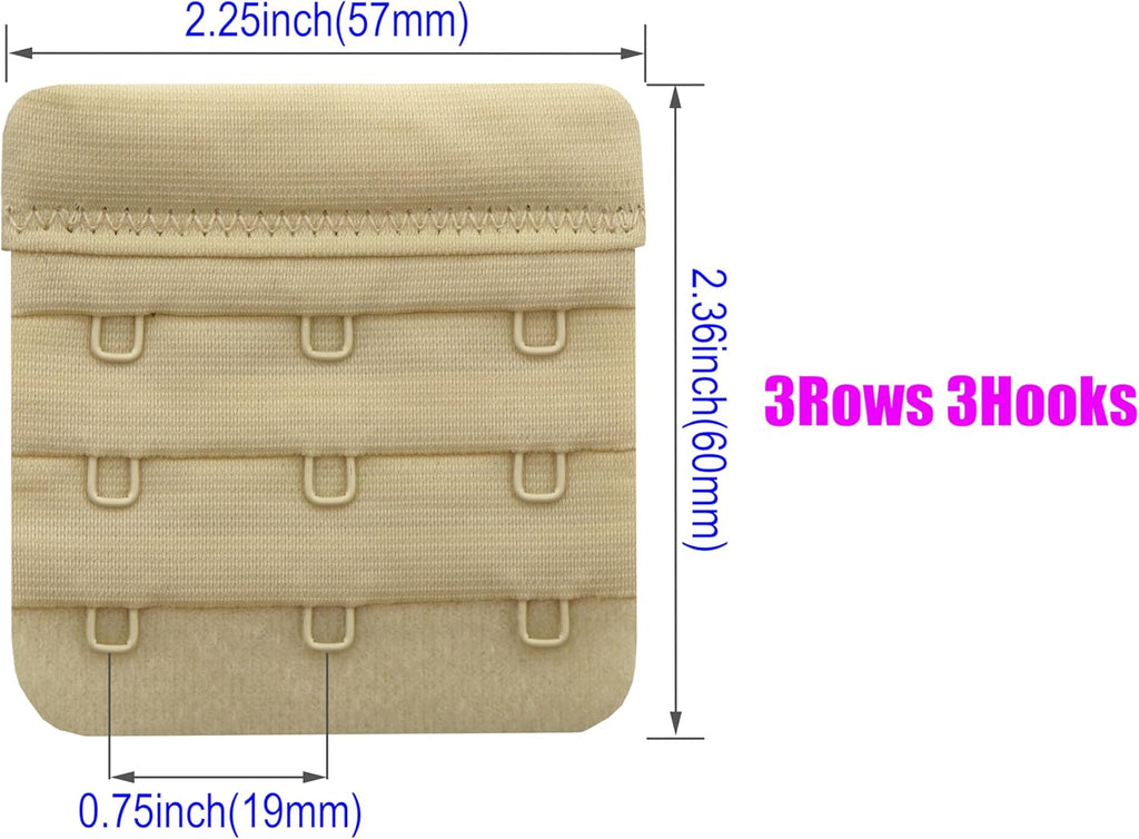 Women's Bra Extenders 2 Hook/3 Hook/4 Hook, Soft and Comfortable Bra Strap Extension