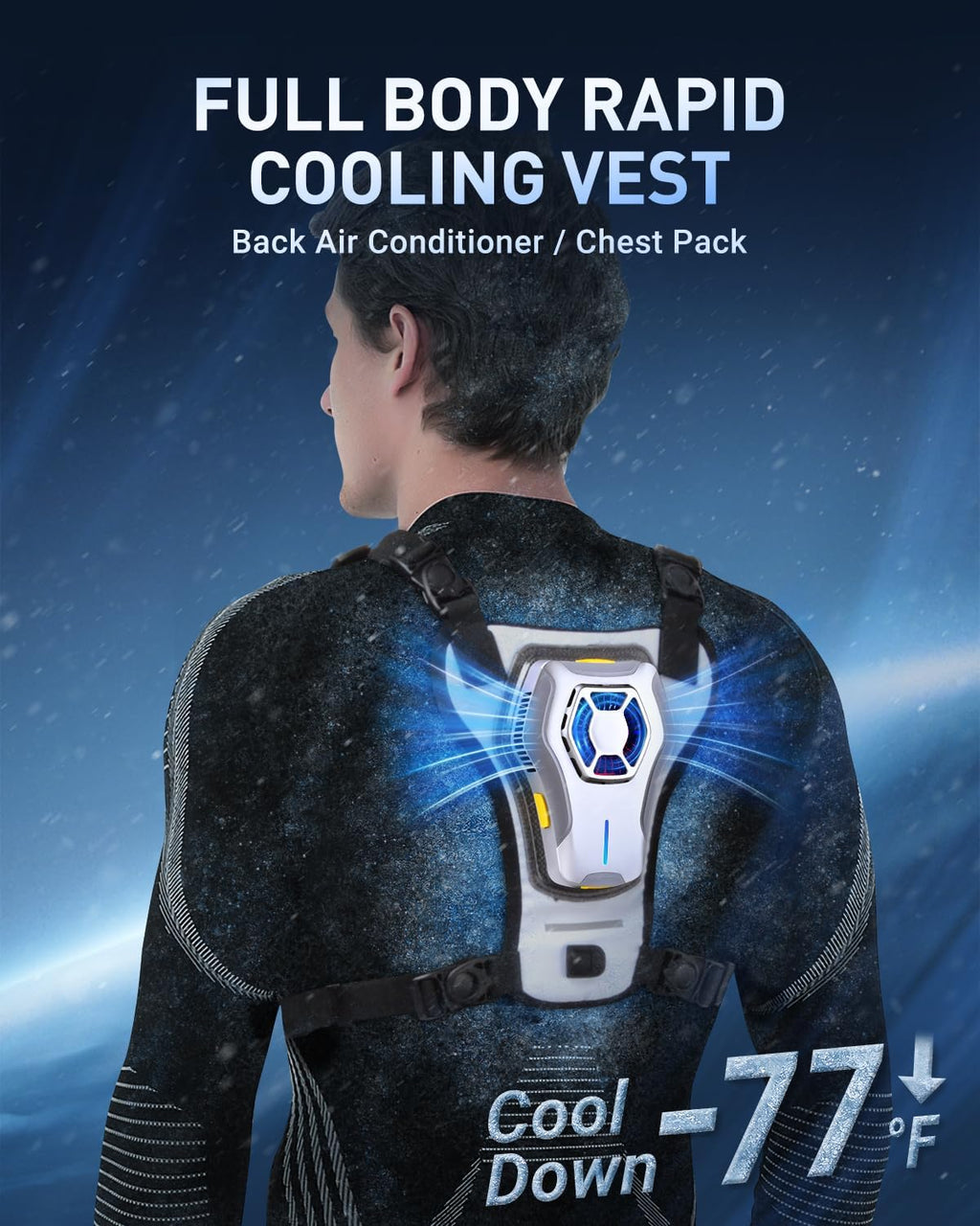 Portable Wearable Fan Rechargeable, Lightweight Cooling Vest, Portable Back Air Conditioner, Cooling Clothes Perfect for Travel, Sport, Hiking (Camouflage)