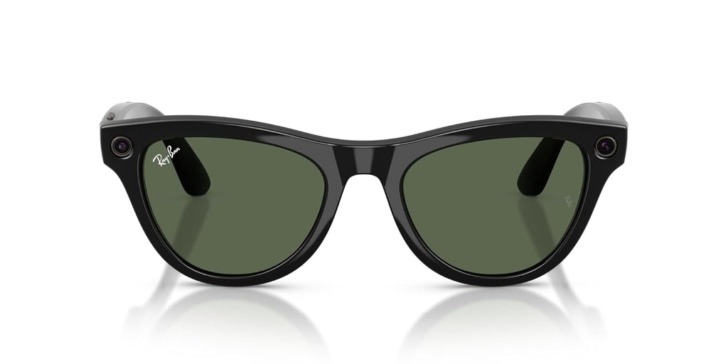 Ray-Ban Meta (Gen 2), Skyler, Shiny Black | Smart AI Glasses for Men, Women — 2x Battery Life — 3K Ultra HD Resolution — 12 MP Ultra-Wide Camera, Audio, Video — Green Lenses — Wearable Technology