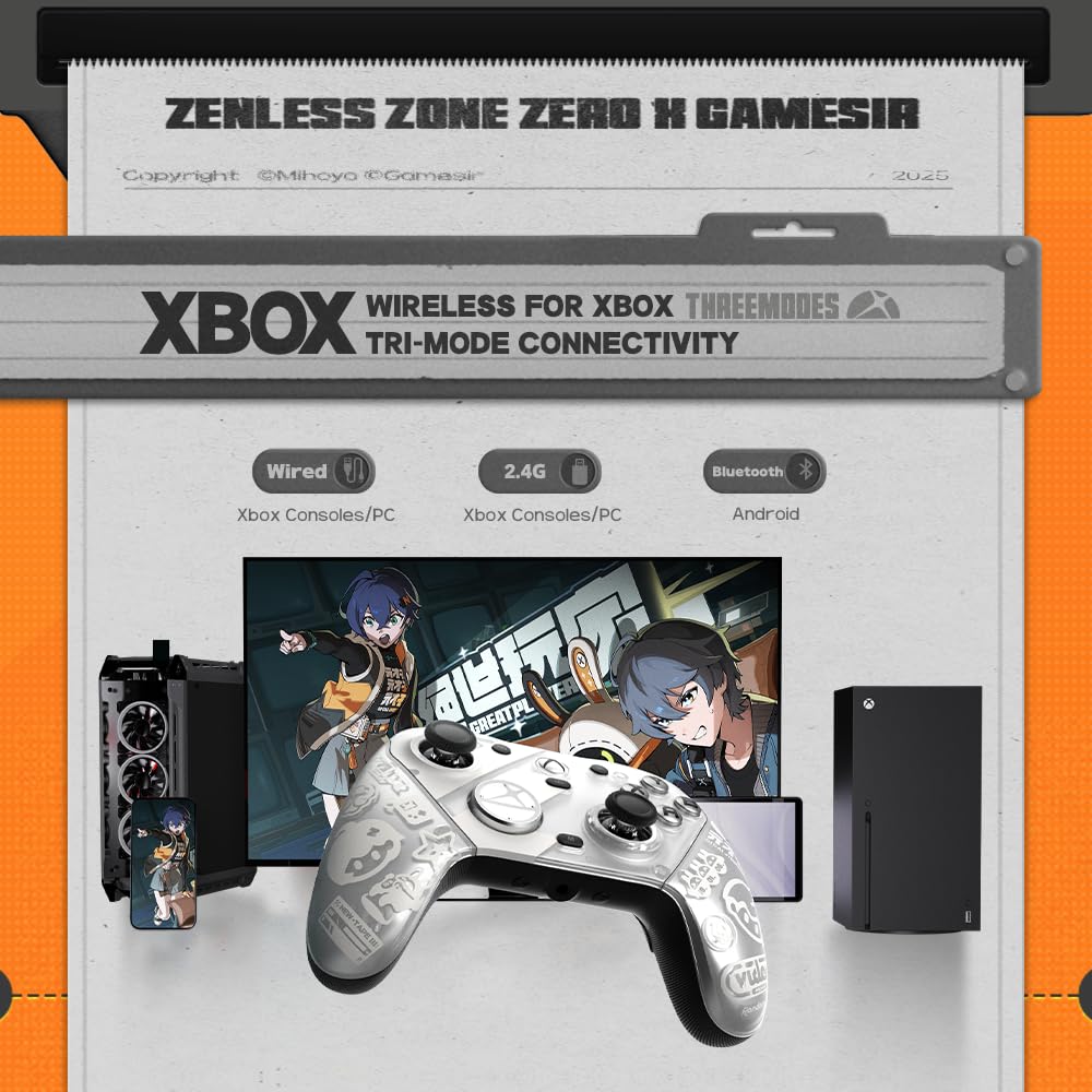 GameSir G7 Pro Wireless Gaming Controller - Officially Licensed for Xbox Series X|S, Xbox One, Windows PC & Android, TMR Joysticks, 1000Hz Polling Rate, Charging Dock- Zenless Zone Zero Edition
