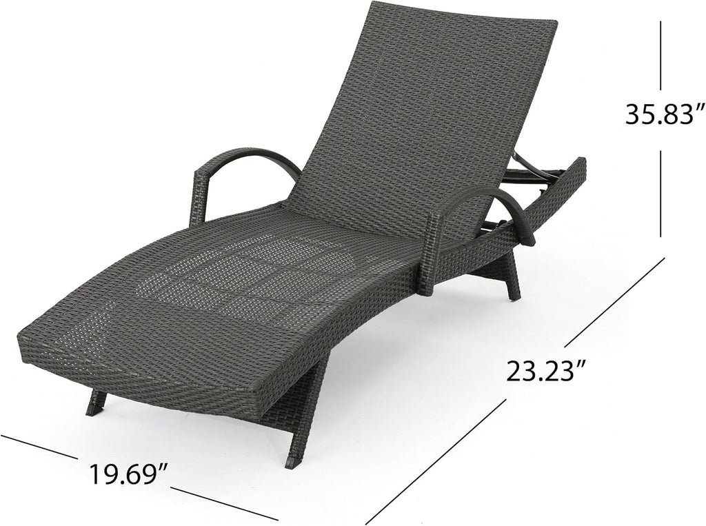 Christopher Knight Home Salem Outdoor Wicker Lounge with Water Resistant Cushions and Coffee Table, Grey / Green/ White Stripe