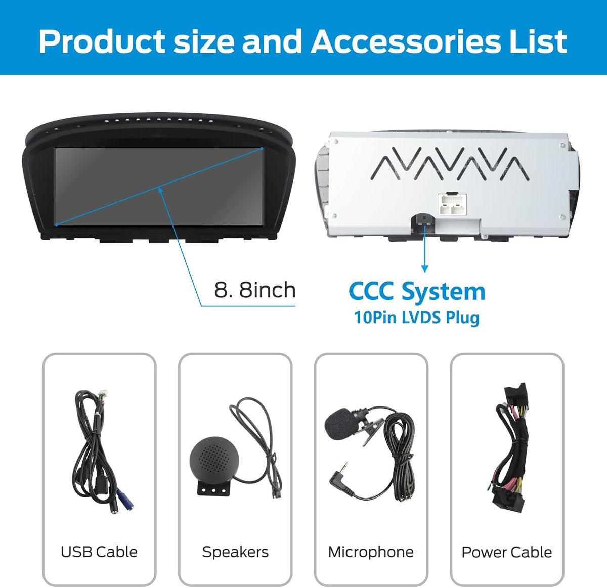 Car Stereo for BMW E60 E90 E92 Radio with CarPlay Android Auto Upgrade CCC idrive System Screen for E61/E63/E64/E91/E93(2003-2008)