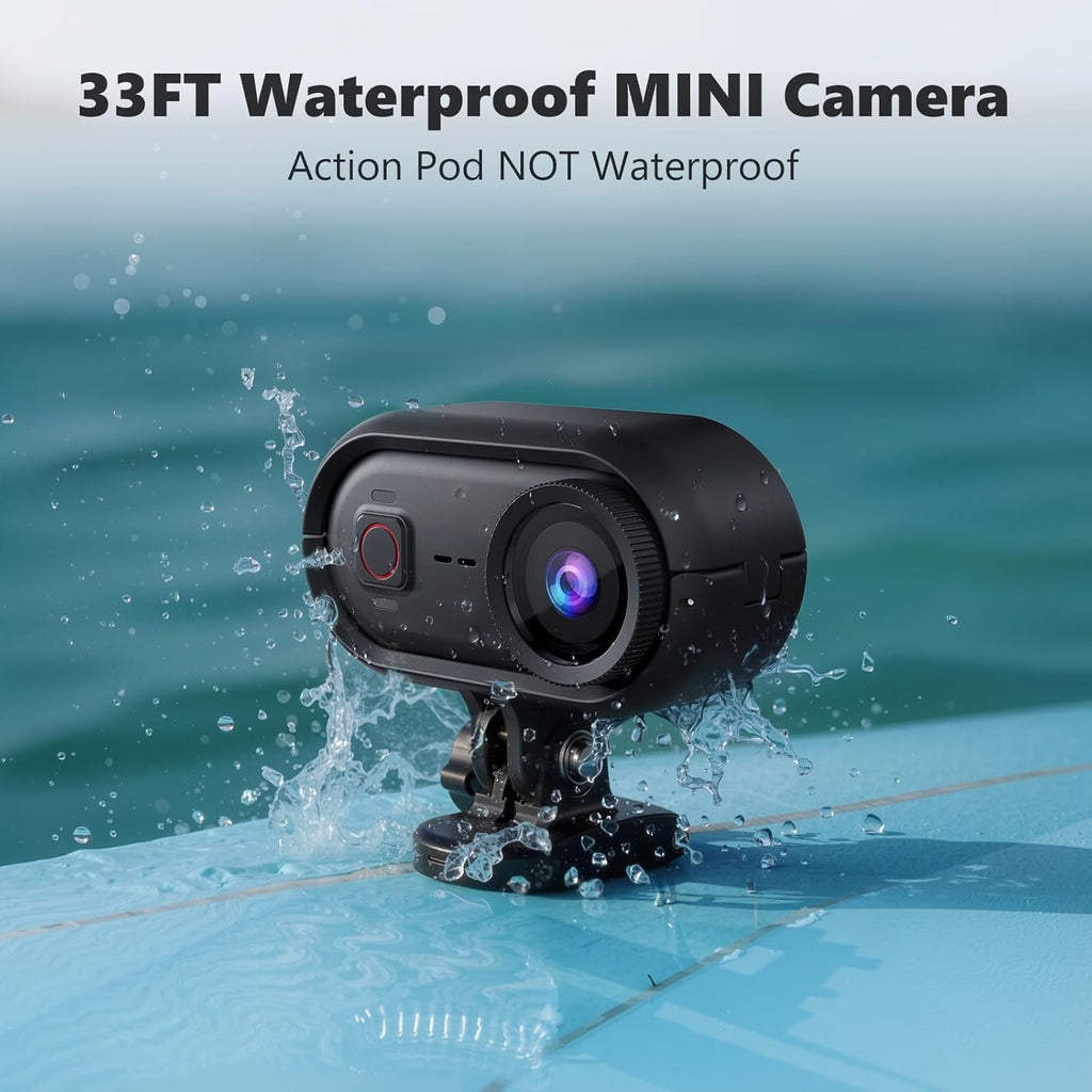 4K Mini Action Camera, 10M Underwater Body Camera,Built-in 64GB SD Card,Wearable Action Body Cam,Thumb Size Hands-Free POV Recording, Magnetic Sport DV for Running, Cycling, Swimming, Hiking