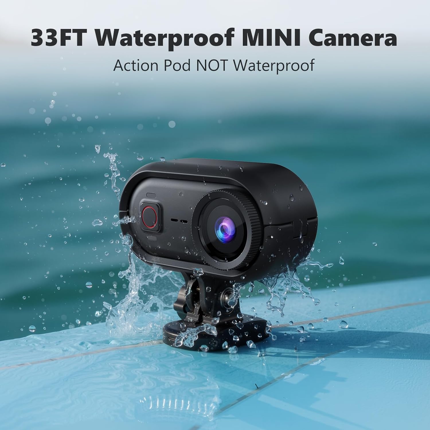 4K Mini Action Camera, 10M Underwater Body Camera,Built-in 64GB SD Card,Wearable Action Body Cam,Thumb Size Hands-Free POV Recording, Magnetic Sport DV for Running, Cycling, Swimming, Hiking
