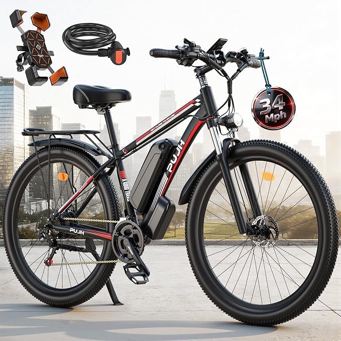 2000W Electric Bike for Men Women 48V 840Wh Battery, 29'' Fast Ebike,Max 34 Mph Speed up to 80 Miles, Front Suspension Class 3, Snow Off Road Commuter Mountain E-Bike for Adults
