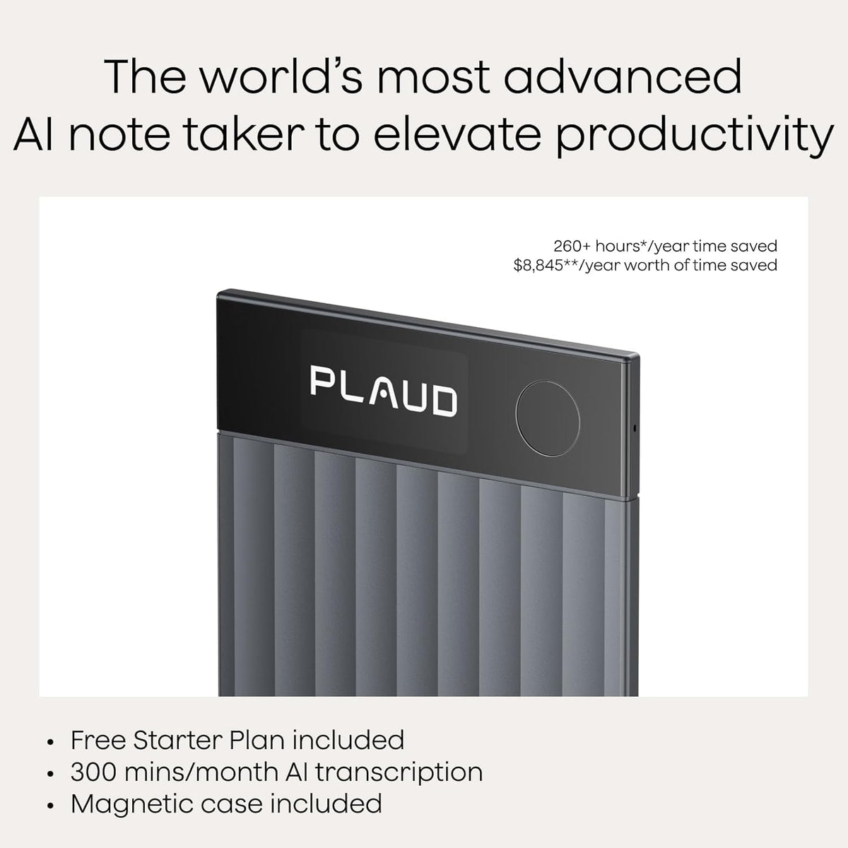 Plaud Note Pro AI Voice Recorder, Transcribe & Summarize with AI Note Taker for Meetings & Calls, Professionals & Teams, Supports 112 Languages, Ultra-Slim, InstantView Display, Case Included, Black
