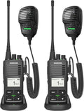 SAMCOM FPCN10A Long Range Two Way Radio with Waterproof Speaker Mic - Heavy Duty Walkie Talkies, 20 Channels UHF Radios, 3000mAh Battery for Construction Site, School Security & Warehouse(2-Pack)