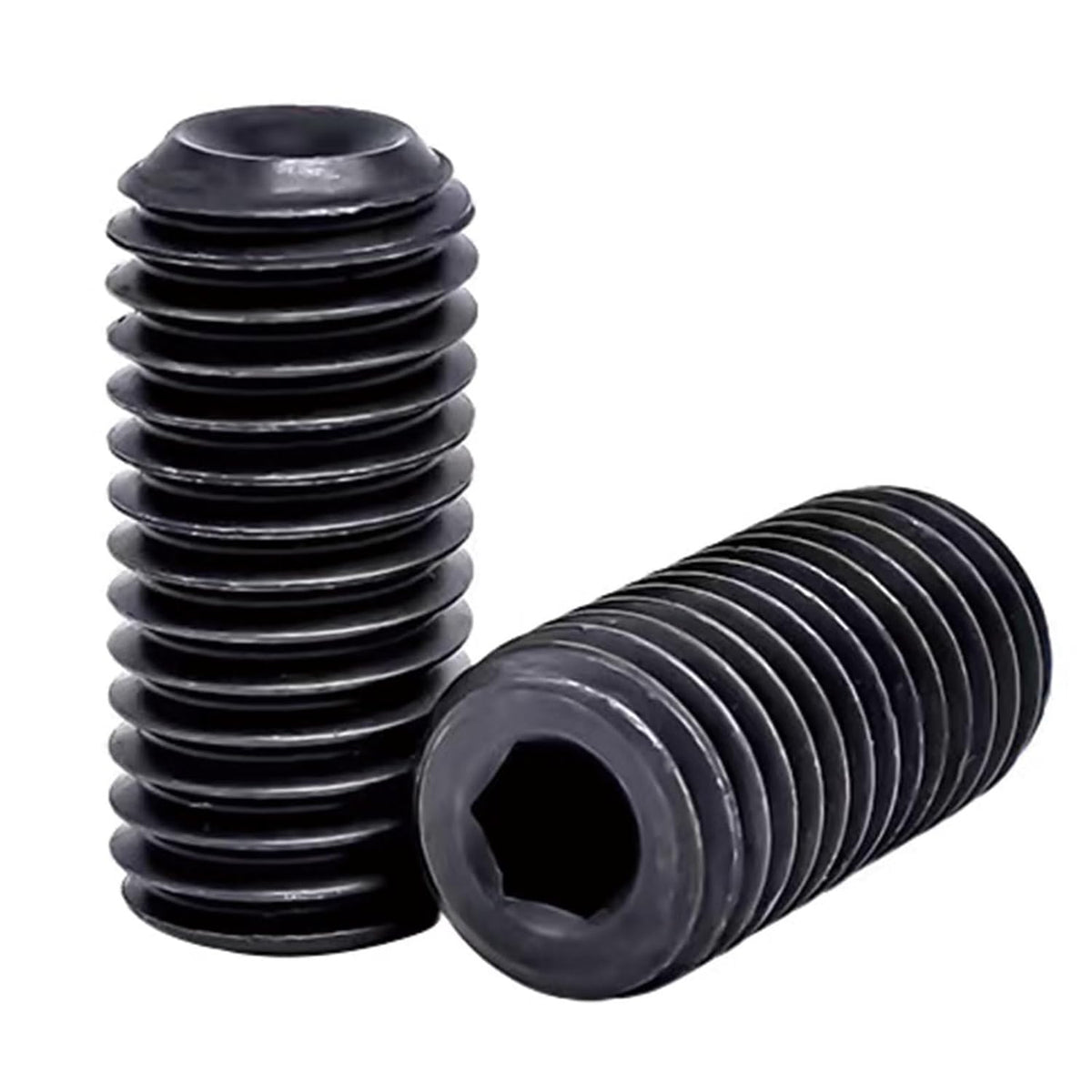 5/8"-18x5/8 Socket Set Screws, Cup Point, Fine, Alloy, Black Oxide, 25-Pack