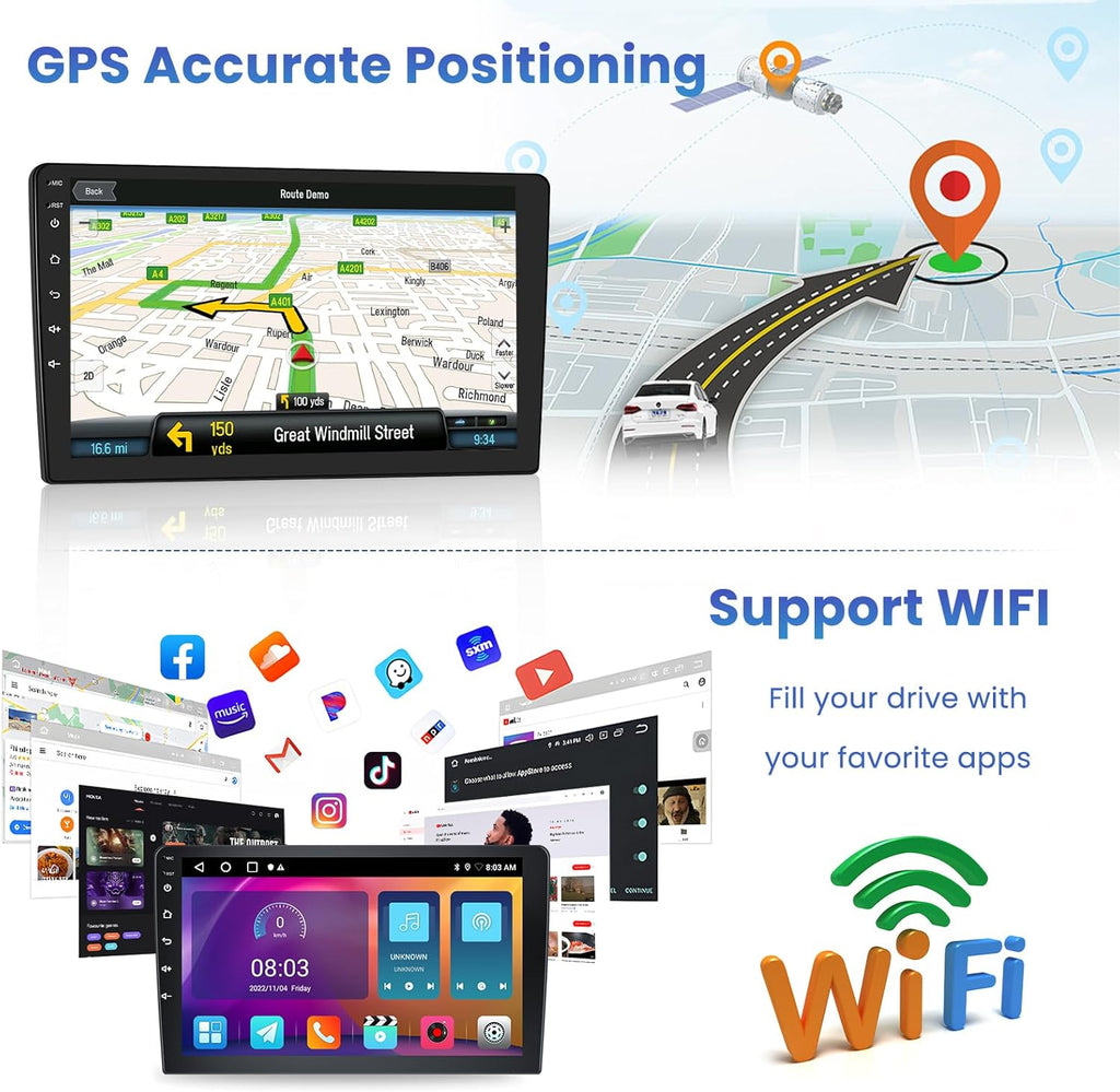 5Ghz WiFi 2G+64G Android 15 Car Radio for Jeep Liberty 2008-2012 Car Stereo with Wireless Carplay/Android Auto, 10 Inch HD Touch Screen with GPS Bluetooth FM/RDS EQ SWC Backup Camera MIC