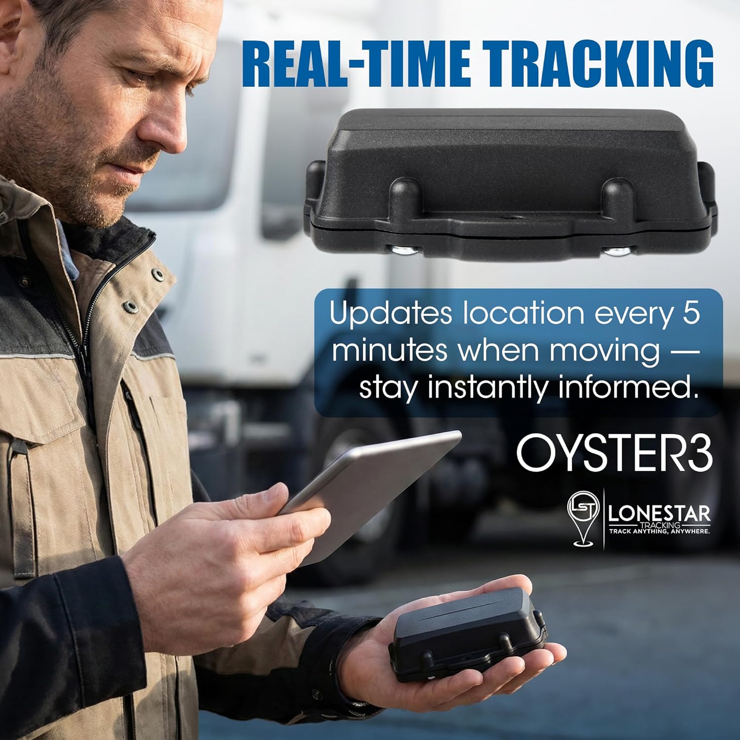 Lonestar Tracking Oyster3 Hidden GPS Tracker – 4G & 5G Waterproof Vehicle & Trailer Tracker – Anti-Theft Car, Long Battery Life, Multi-GNSS Precision, Geofence & Recovery Mode Real-Time Asset Tracking
