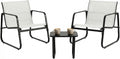 DUMOS 3 Piece Patio Furniture Set .Outdoor Patio Furniture Set with Table and Chairs, Patio Sectional Bistro Sets for Lawn, Garden, Balcony, Poolside Gray