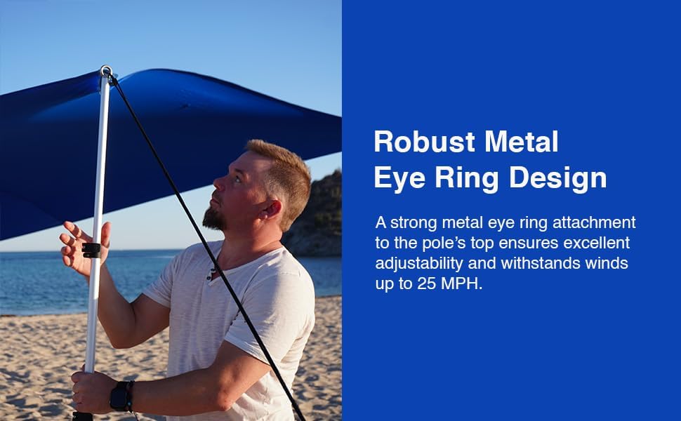 Beach Canopy Tent Sun Shade 8.5x9 FT – UPF50+ Portable 4-Post Beach Tent Canopy with Easy Setup & Carry Bag – Outdoor Sun Shelter for Camping, Backyard, Picnic & Travel