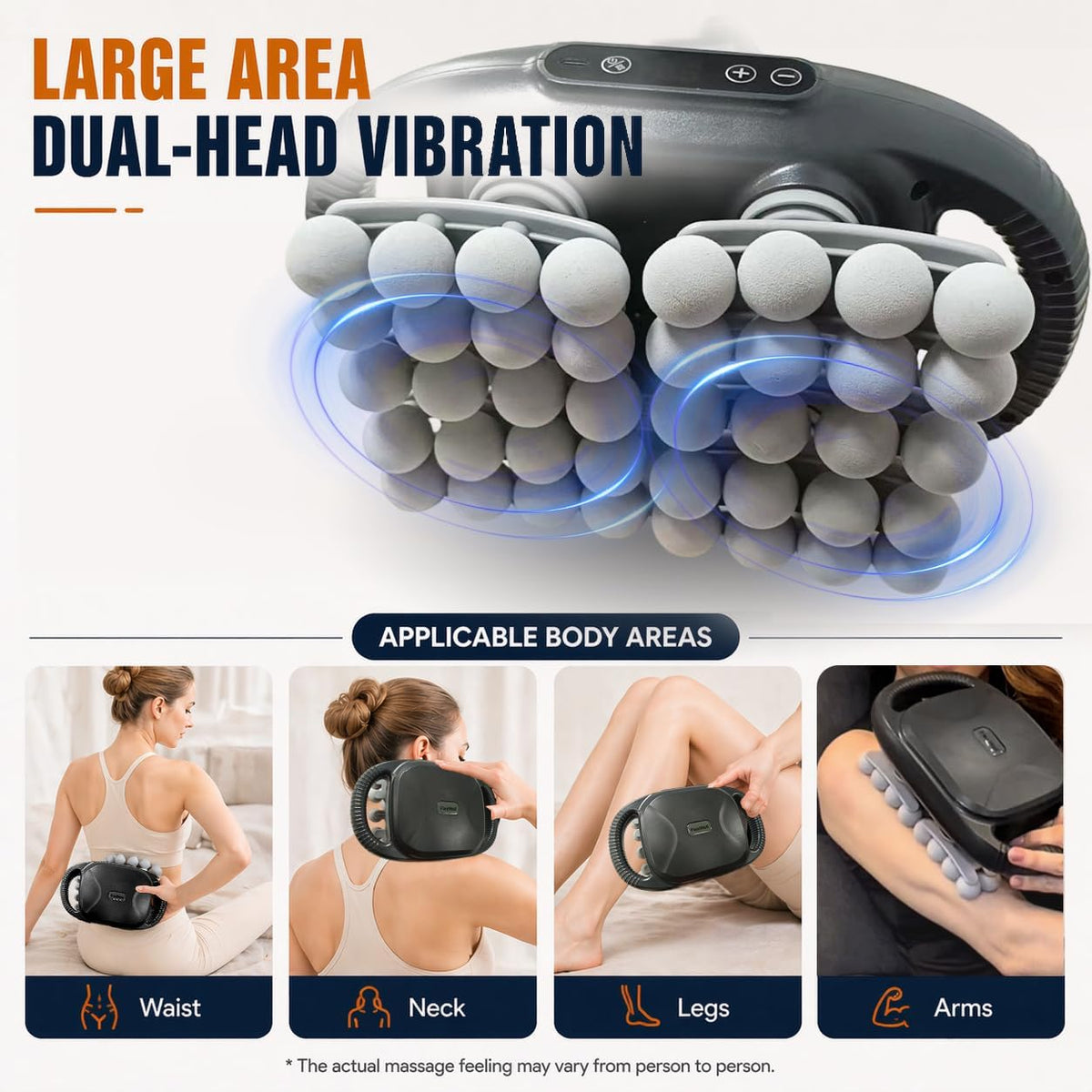 Massage Gun for Pain Relief, 40 Head Deep Tissue Percussion Massager with 9 Modes & 9 Intensity Levels, Electric Muscle Massager for Back, Neck, Shoulders, Legs & Glutes, Portable for Home & Office