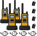 Retevis RB48 Plus Heavy Duty Walkie Talkies with Earpiece, IP67 Waterproof Two Way Radios, Long Range 2 Way Radio, Group Call, VOX, SOS, NOAA (4 Pack)