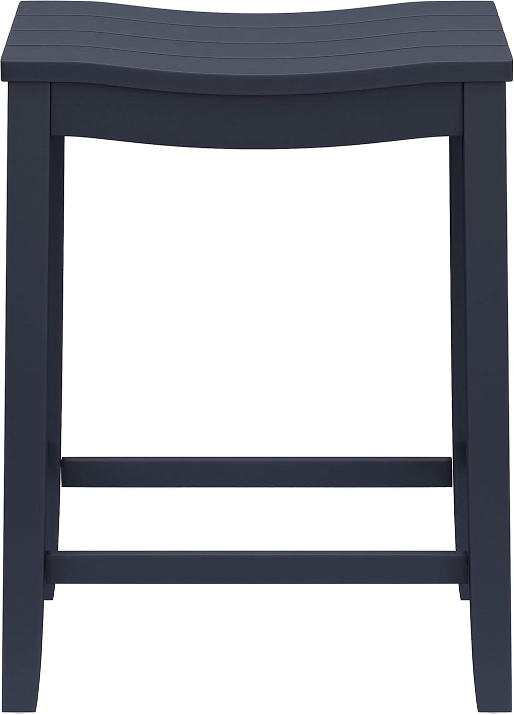 Hillsdale Fiddler Wood Backless Counter Height Stool with Saddle-Style Seat, Navy