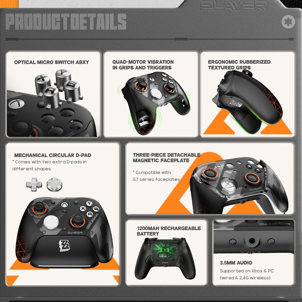 GameSir G7 Pro Wireless Gaming Controller - Officially Licensed for Xbox Series X|S, Xbox One, Windows PC & Android, TMR Joysticks, 1000Hz Polling Rate, Charging Dock- Zenless Zone Zero Edition
