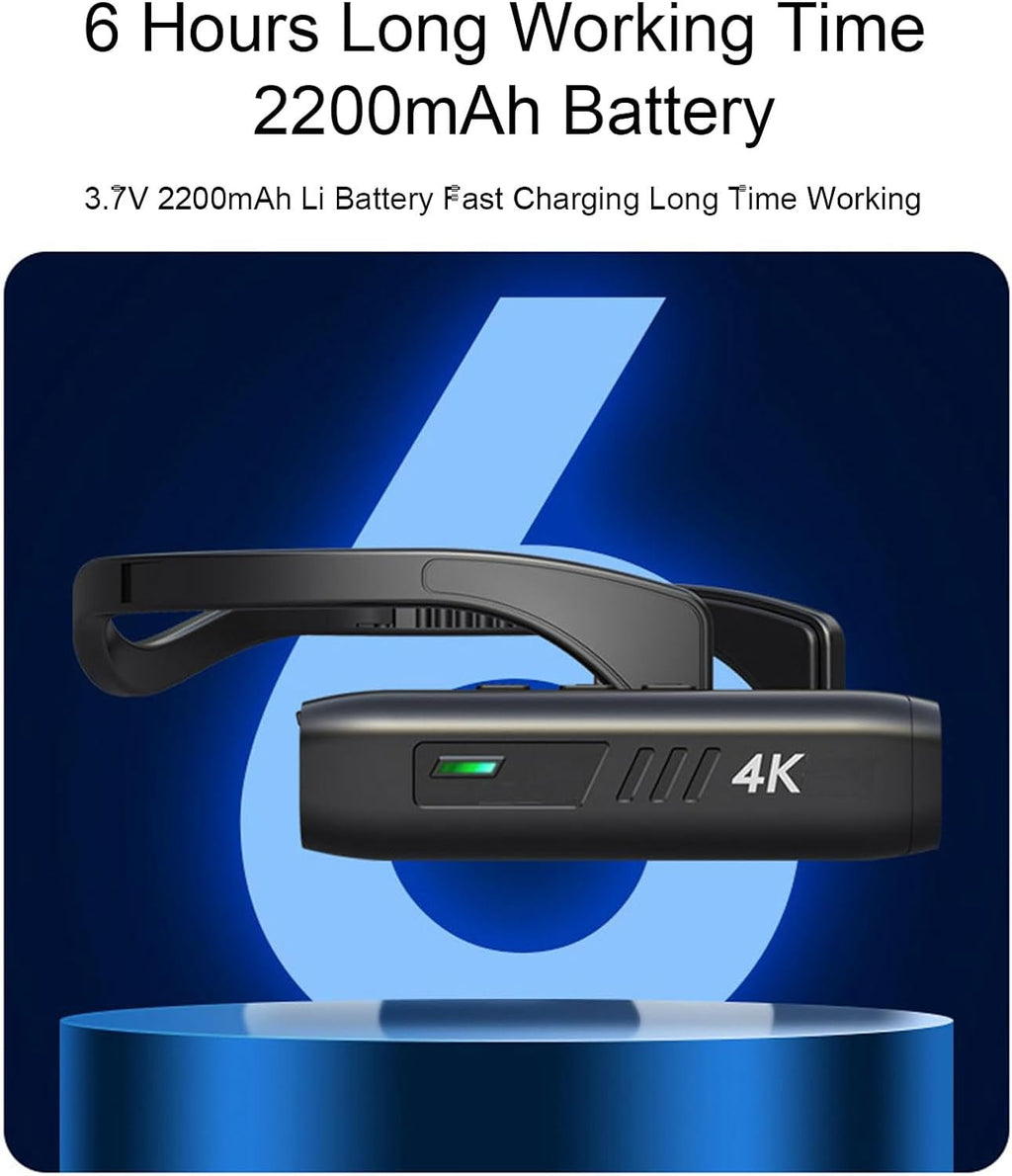 Yoidesu 4K Head Mounted Video Camera, 4K 60FPS 42MP Camcorder, Anti Shake 120° Wide Angle Wearable Camera with 2 Axis Stabilizer, APP Control for Vlog, Sports