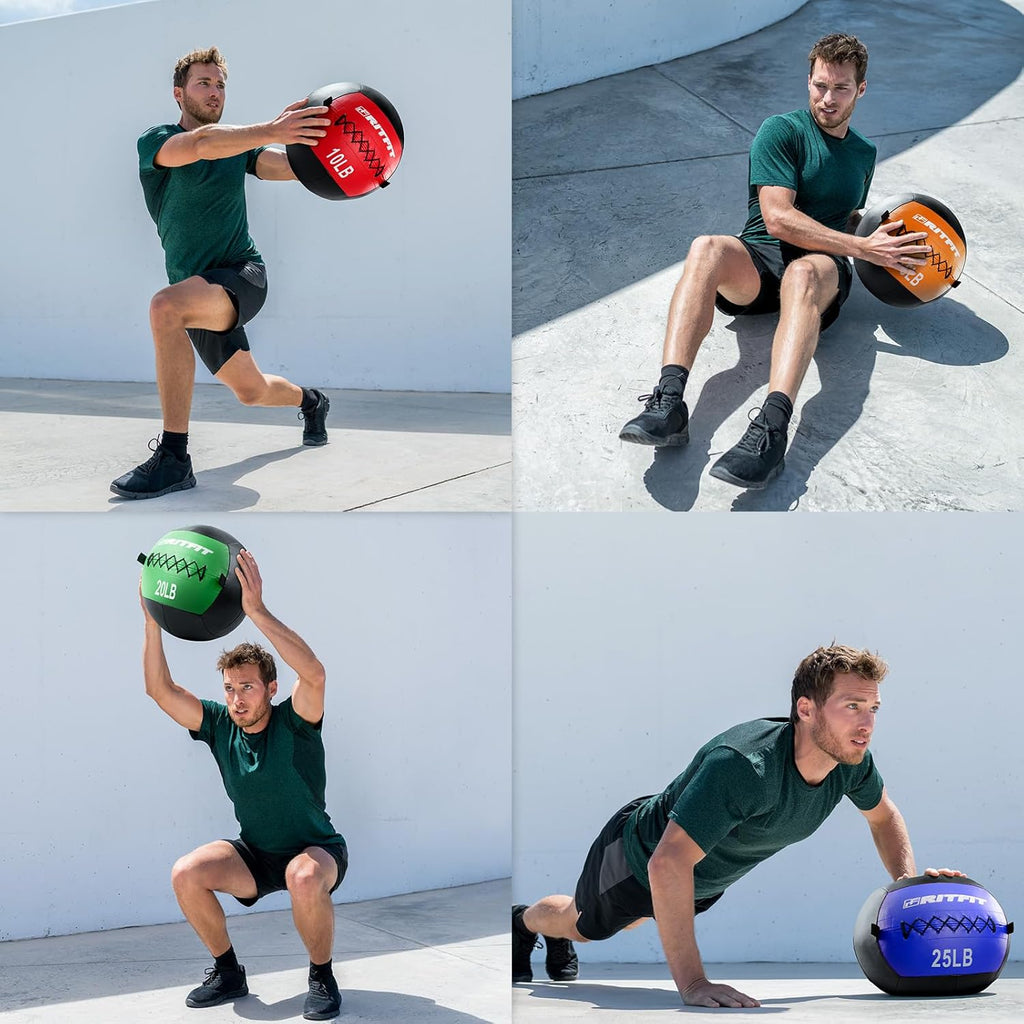 RitFit Soft Medicine Ball/Wall Ball for Strength and Conditioning Workouts, Core Training