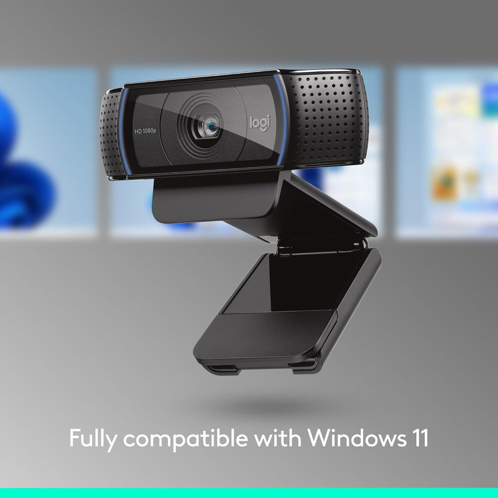 Logitech C920x HD Pro PC Webcam, Full HD 1080p/30fps Video, Clear Audio, HD Light Correction, Works with Microsoft Teams, Google Meet, Zoom, Nintendo Switch 2's new GameChat Mode, Mac/Tablet- Black