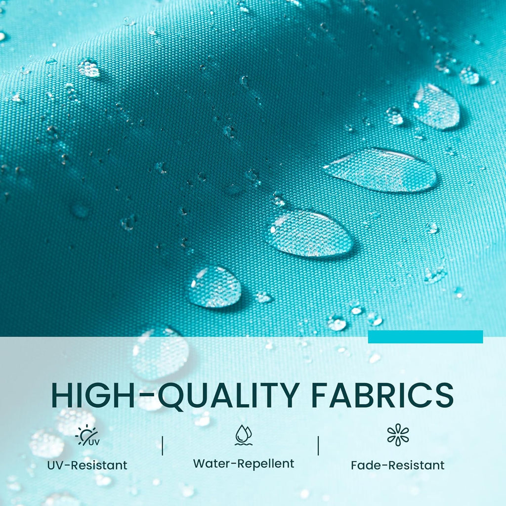 10x10 FT Cantilever Patio Umbrella Double Top Outdoor Square Large Heavy Duty Aluminum Offset Umbrellas with 7 Level Tilt 360-degree Rotation for Pool Garden Deck, Turquoise