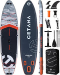 CETANA Extra Wide Inflatable Paddle Board 11'6 x 35" x 6", 450LB High Weight Capacity Wide Stable Stand Up Paddle Board for Beginners, 2–3 Person Large Paddleboard with 3 Fins, Dual Bungee, 15 D Rings