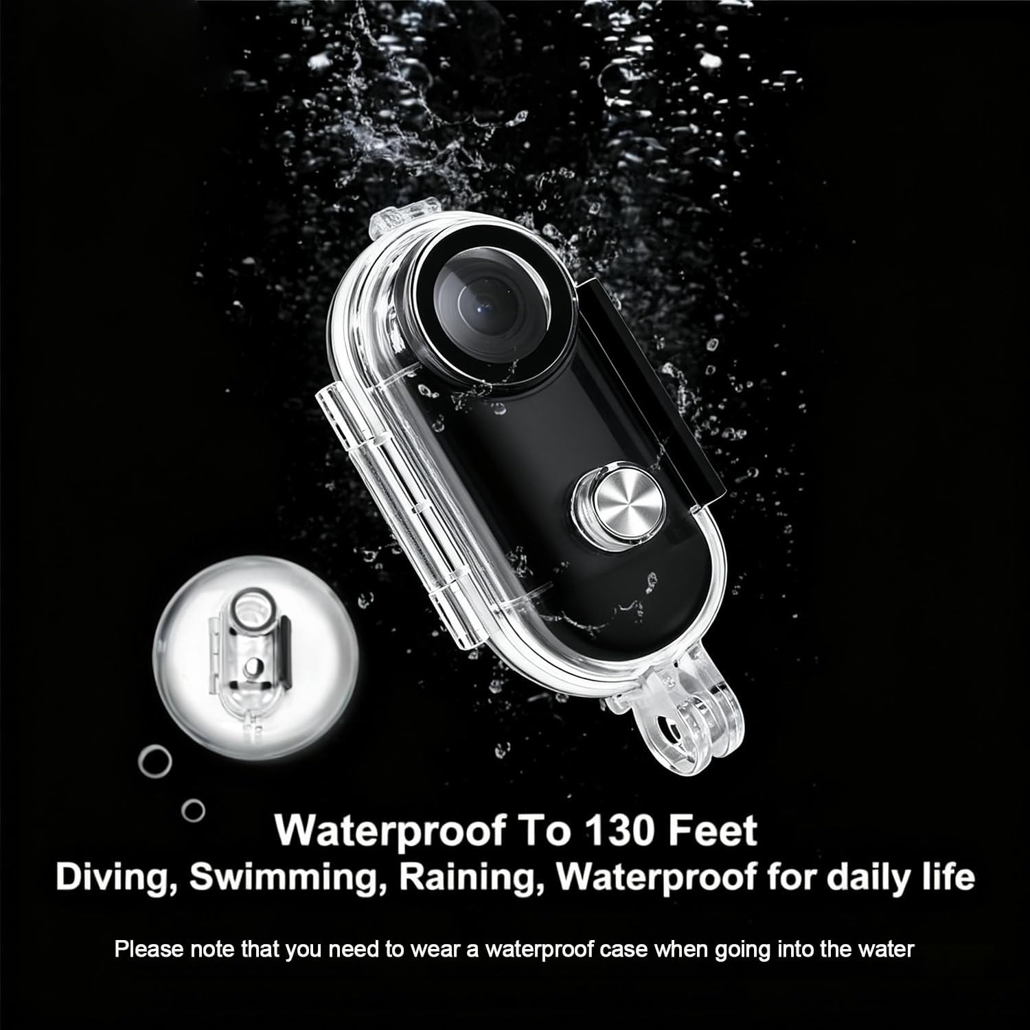 Thumb Action Camera | Mini POV Sports Camera, Waterproof Action Camera the Size of a Thumb for Running, Cycling, Hiking, Swimming, Outdoor Adventures, Vlogging (Black, 128, GB)