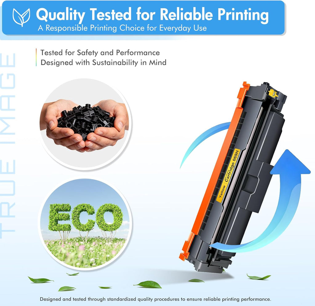 069H 069 Toner Cartridge Set MF753Cdw MF750C Replacement for Canon MF753Cdw 069 069H Toner Cartridges for Canon Color ImageCLASS LBP674C Series MF751Cdw LBP674Cdw M753 M751 Printer Ink B/C/Y/M 4 Pack