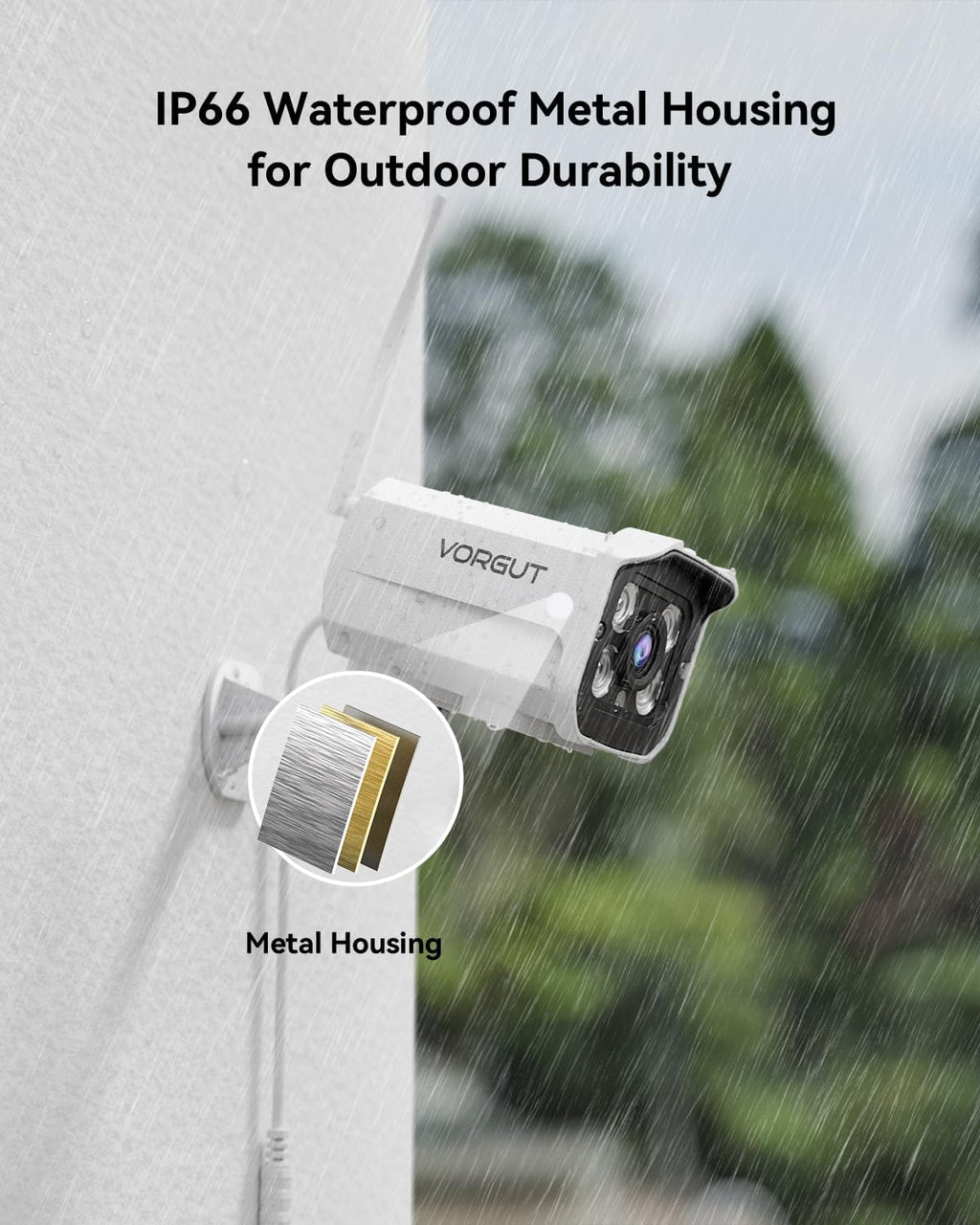 Wireless Security Camera System with 10" LCD Monitor, 2PCS 3MP Bullet Outdoor Camera Metal Shell for Home Surveillance, 10CH NVR with 500G HDD, 24/7 Record,Human Detection,No Monthly Fee