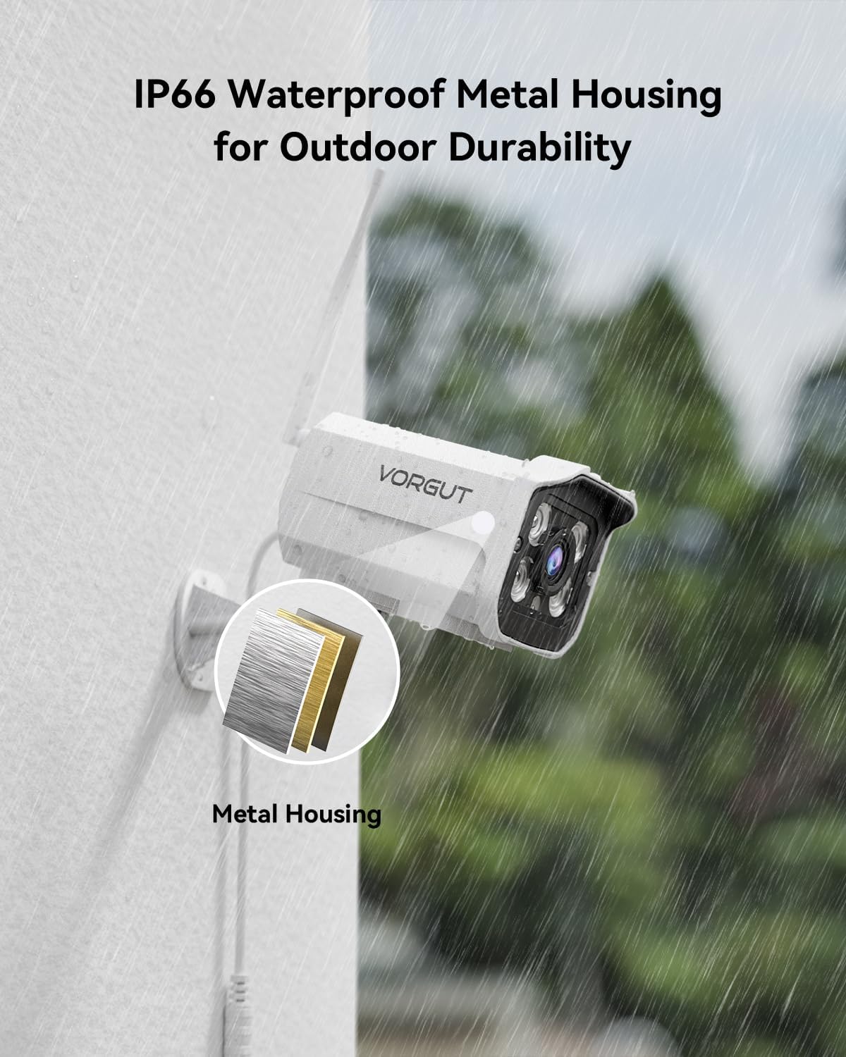 Wireless Security Camera System with 10" LCD Monitor, 2PCS 3MP Bullet Outdoor Camera Metal Shell for Home Surveillance, 10CH NVR with 500G HDD, 24/7 Record,Human Detection,No Monthly Fee