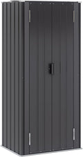 Greesum Outdoor Metal Storage Cabinet, 69'' Lockable Tall Shed, Vertical Tool Organizer with 2 Adjustable Shelves, for Garage, Patio, Backyard, Home & Lawn, Black