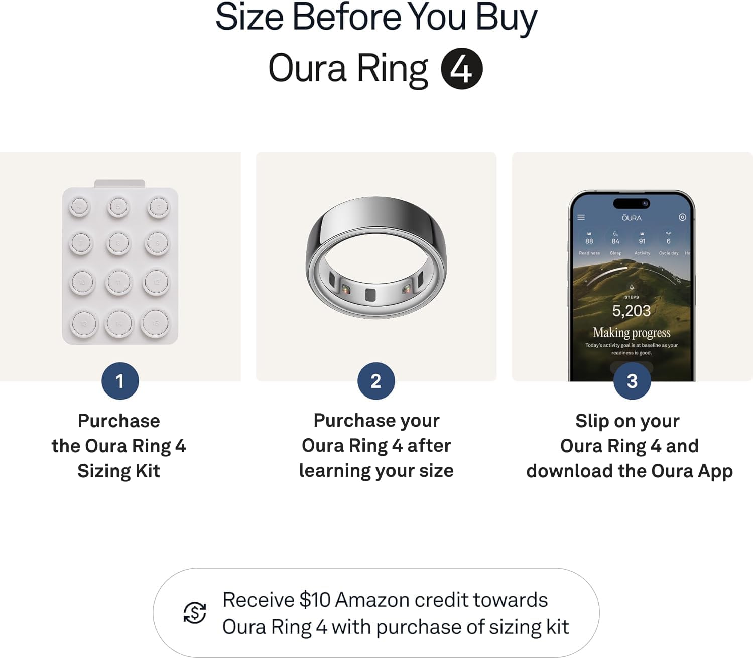 Oura Ring 4 - Silver - Size 9 - Sleep, Activity, Women's Health, AI Advisor, Up to 8 Days of Battery Life, Size Before You Buy, Android & iOS Compatible